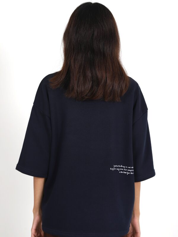 Unisex Oversized Navy Blue T-Shirt - Image 3