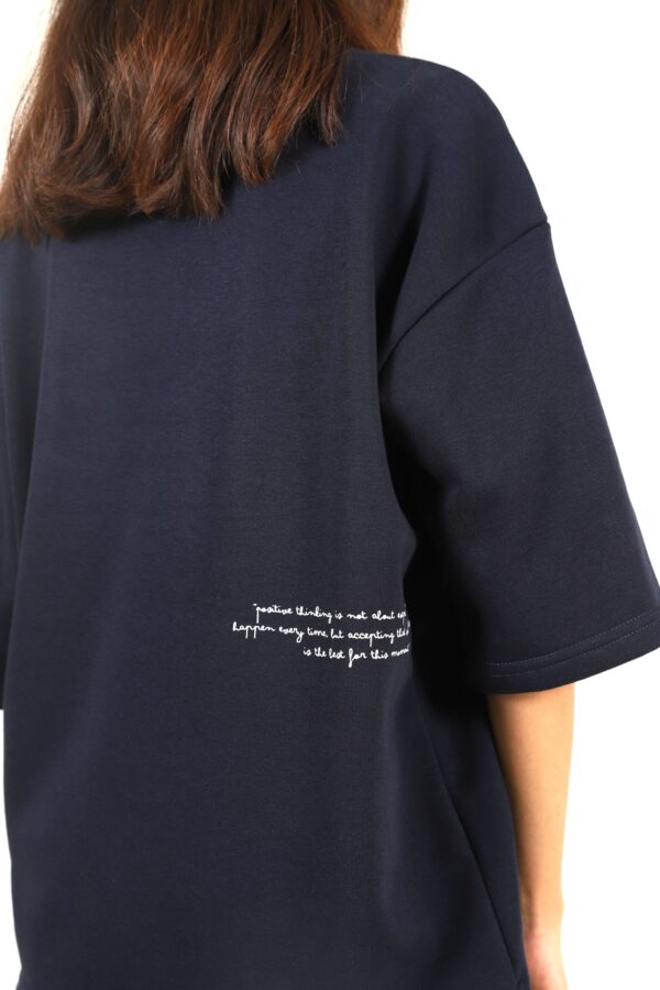 Unisex Oversized Navy Blue T-Shirt - Image 4